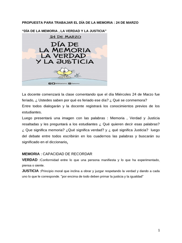 Actividades para el Día de la Memoria | PDF | Justicia | Crimen y violencia