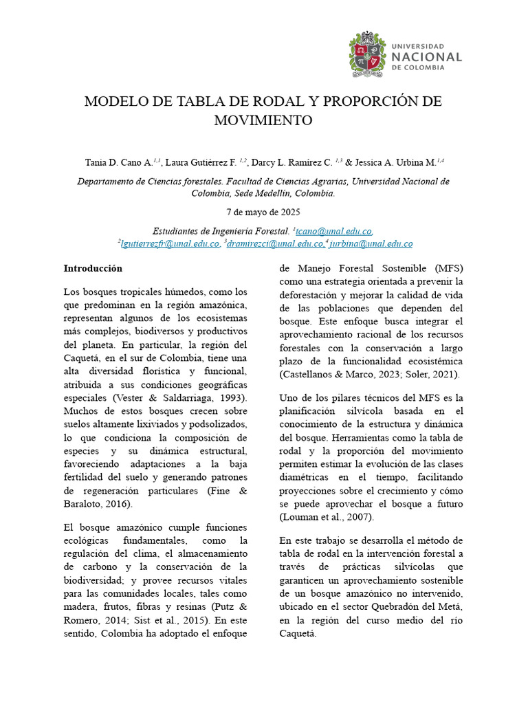 Modelo de Tabla de Rodal Forestal | PDF | Los bosques | Gestión de bosques