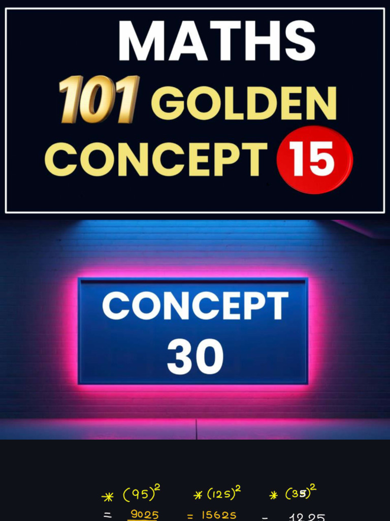 Maths (101 Golden Concept Class 15) Classnotes | PDF