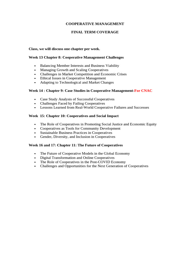 Challenges and Future of Cooperatives | PDF