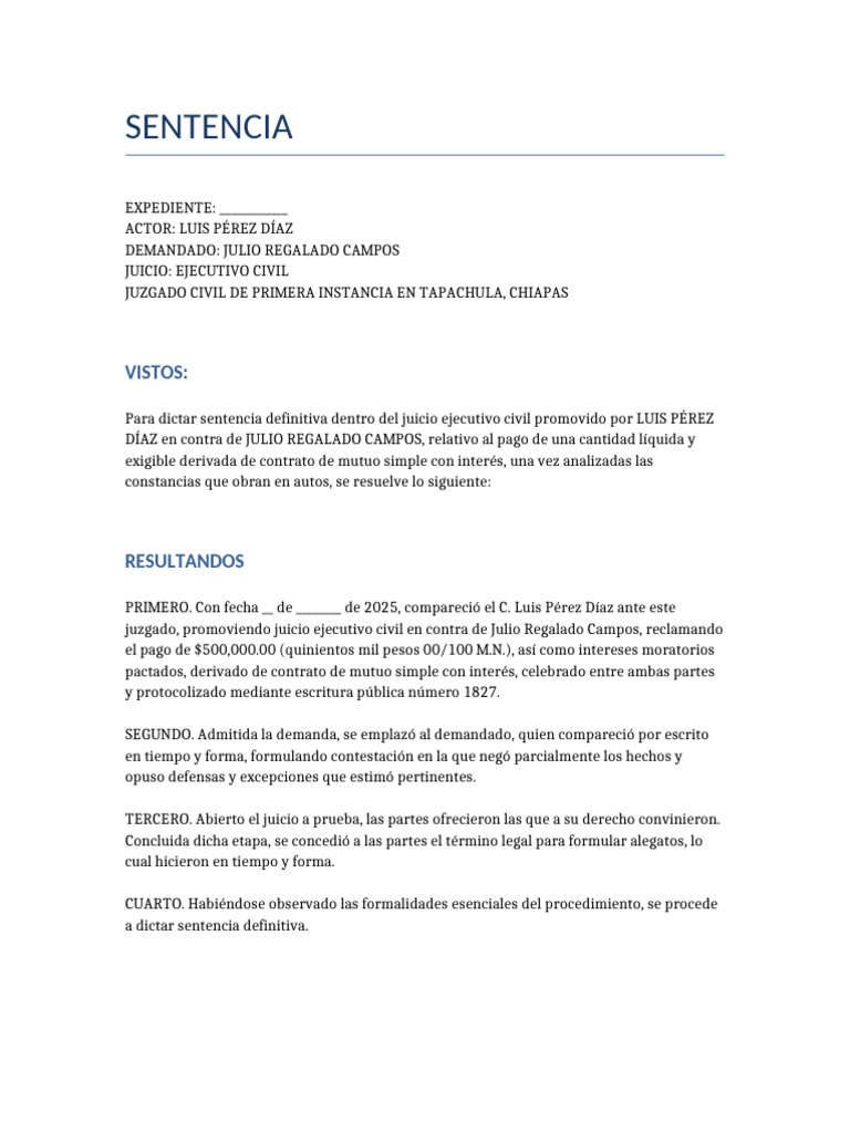 Sentencia Condenatoria Juicio Civil | PDF | Demanda judicial | Justicia
