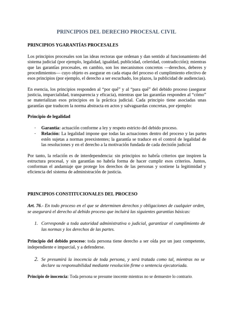 Principios y Garantías del Derecho Procesal | PDF | Debido al proceso ...