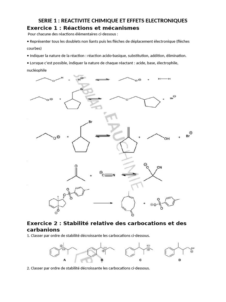 Réactivité chimique et mécanismes en chimie | PDF | Acide | Constante d ...