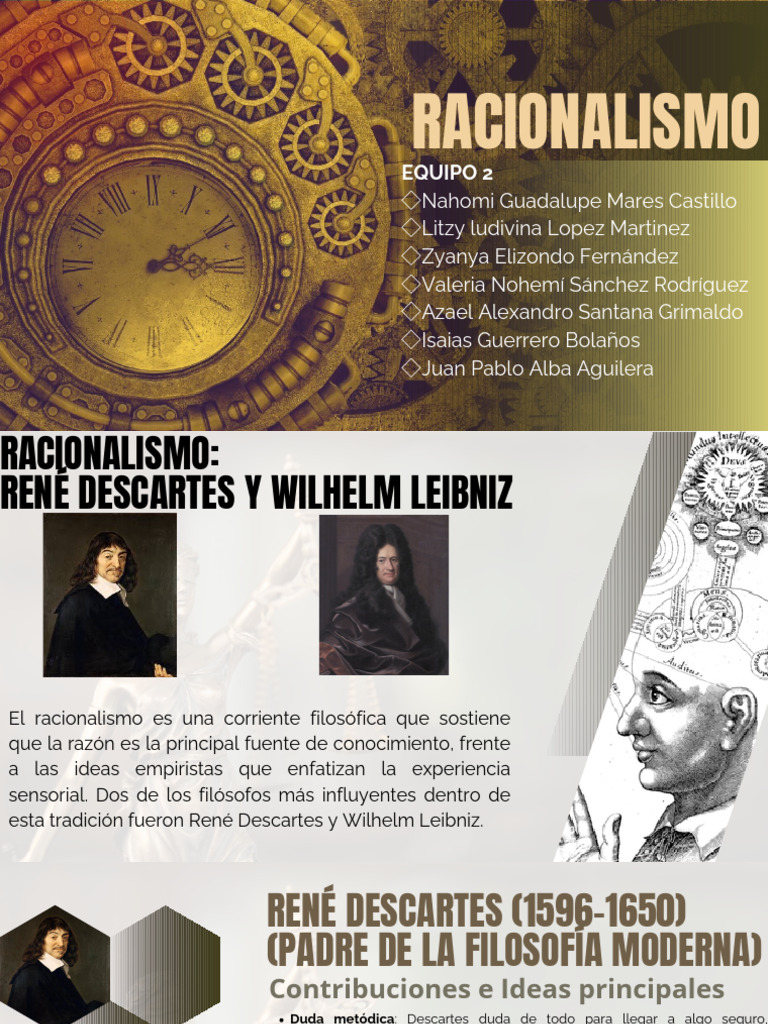 Racionalismo Equipo 2 | PDF | Racionalismo | René Descartes