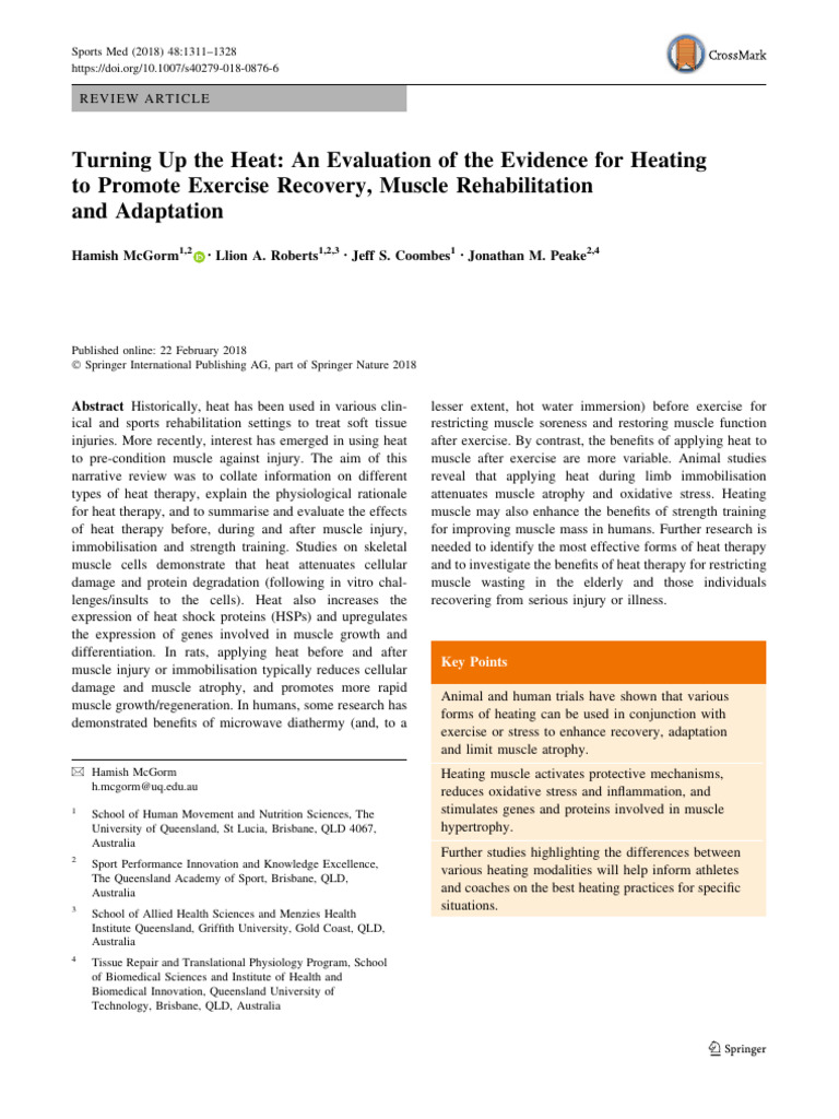 Heat Therapy for Muscle Recovery | PDF | Skeletal Muscle | Muscle ...