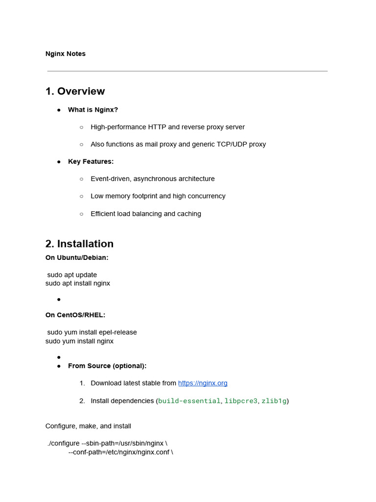 Nginx Installation and Configuration Guide | PDF | Transport Layer ...
