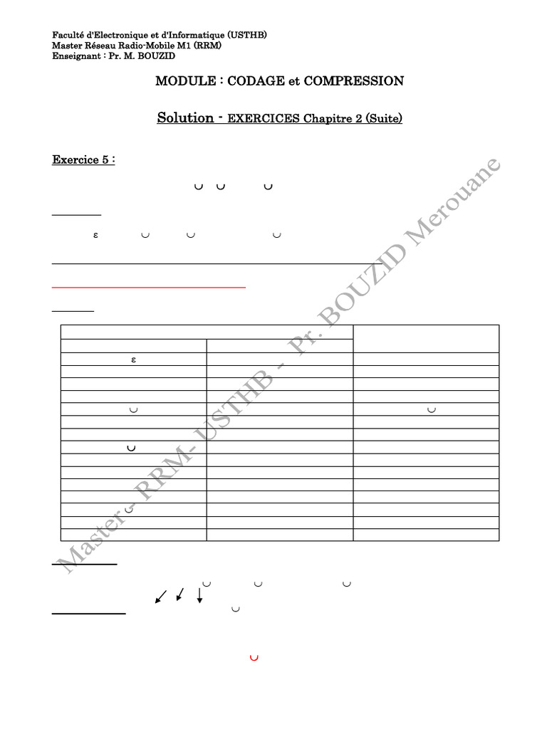 Codage LZ78 et LZW : Exercices pratiques | PDF | Compression de données ...