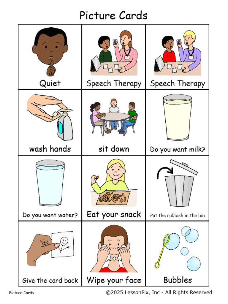 Speech Therapy Picture Cards Guide | PDF | Toys