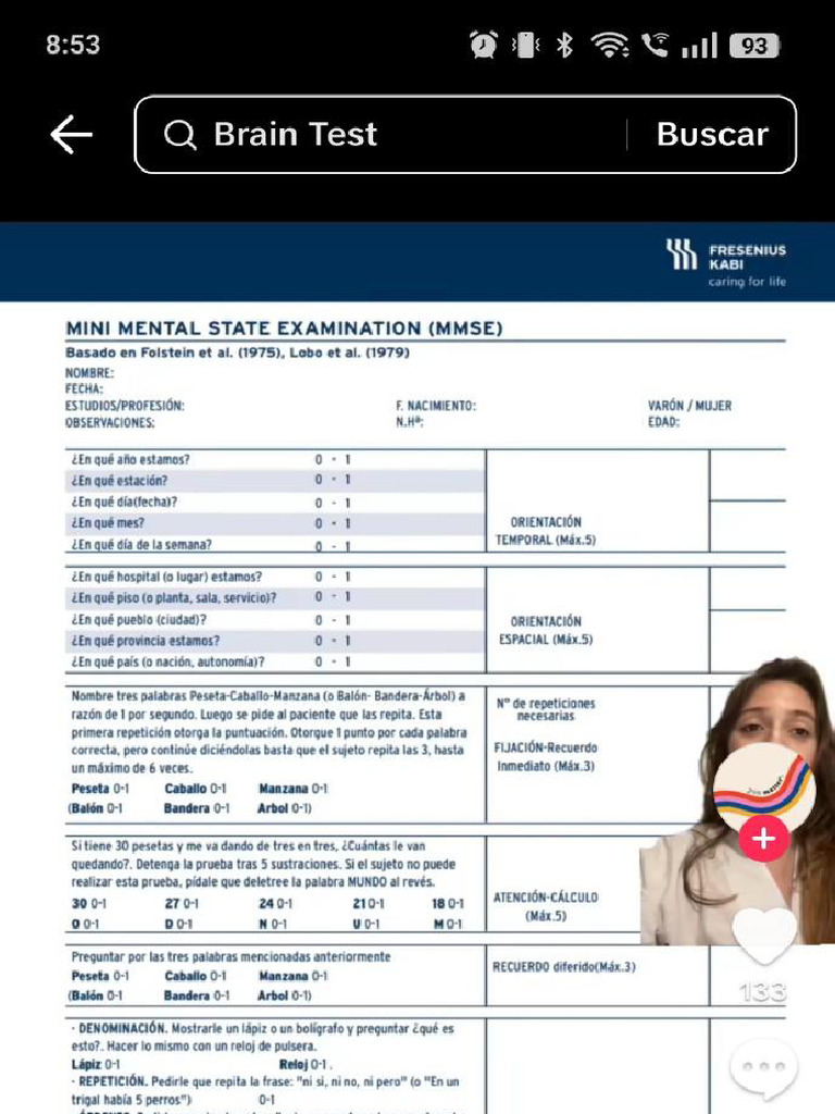 MMSE Test Imprimible | PDF