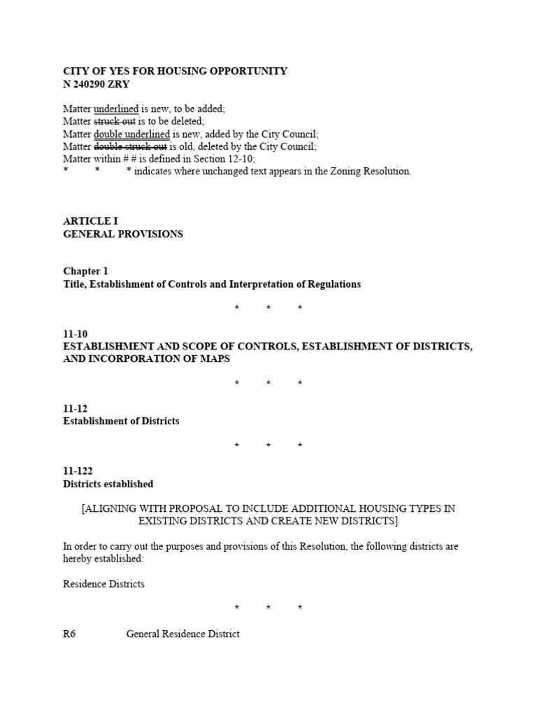 City of Yes Zoning For Housing Opportunity Text Amendment City Council ...