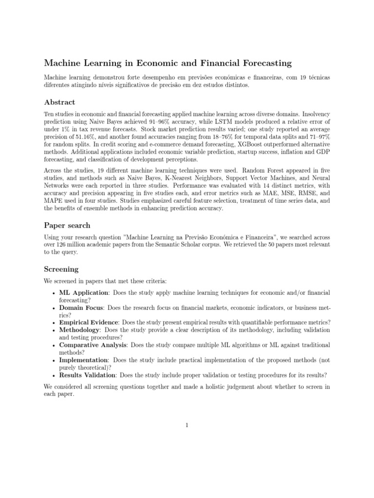 Machine Learning for Economic Forecasting | PDF | Machine Learning ...