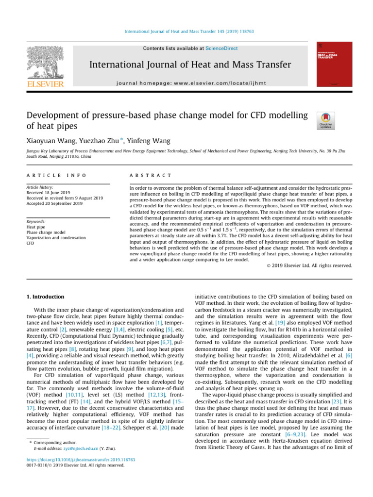 Development of Pressure-Based Phase Change Model For CFD Modelling of ...