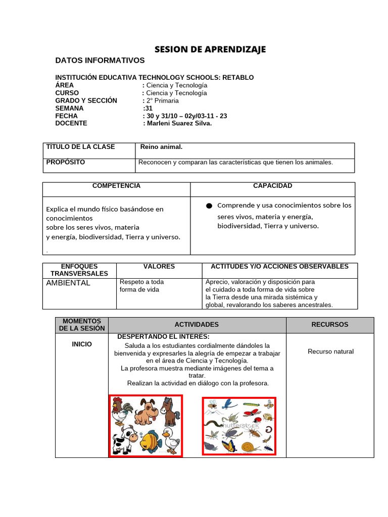 06-A CIENCIA Y TECNOLOGIA - 2° PRIM. | PDF | Maestros | Aprendizaje