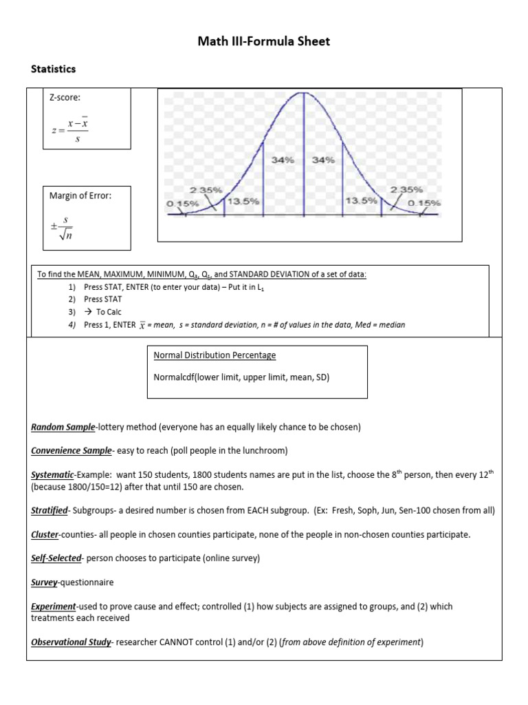 Math 3 Formula Sheet | PDF | Trigonometric Functions | Circle