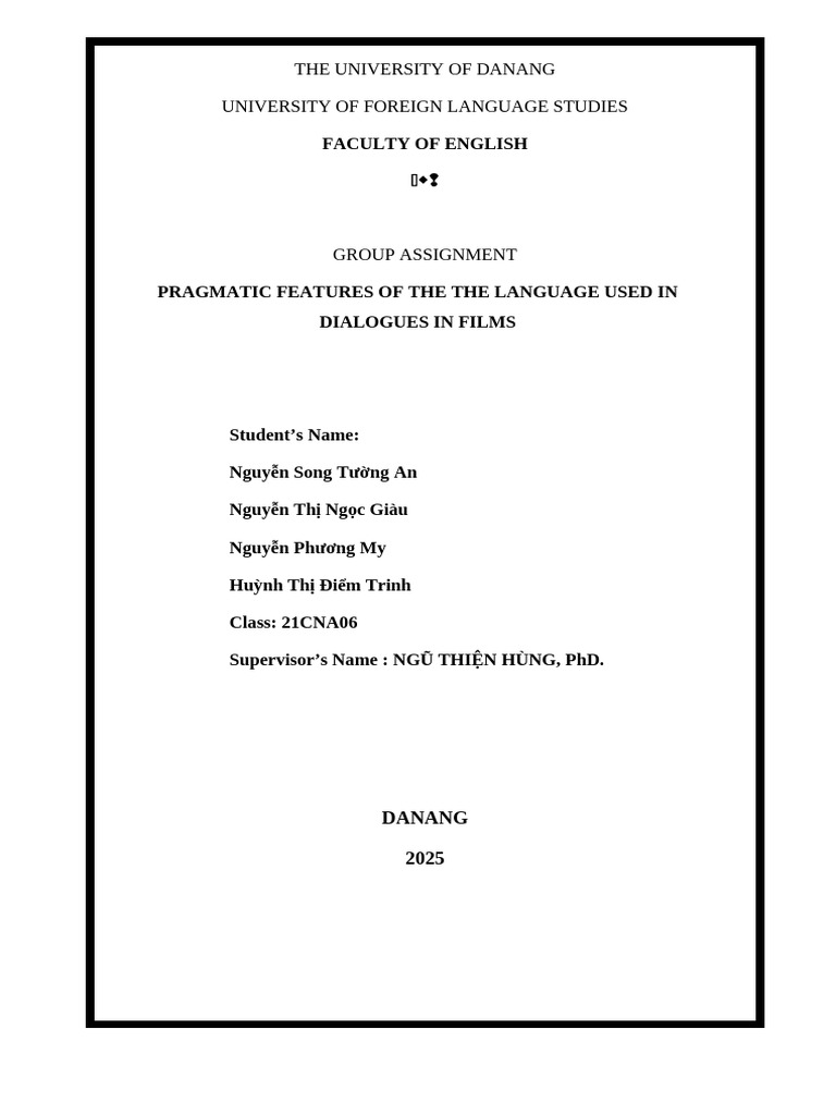 Sample Assignment Pragmatics 2025 Pdf