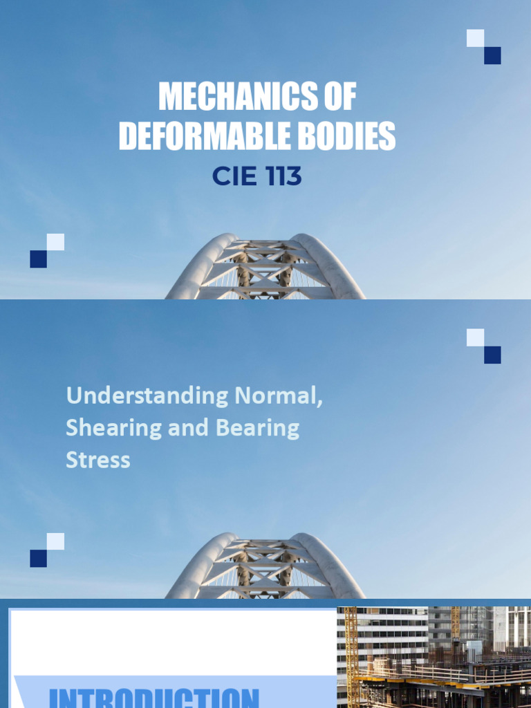 CIE 113 - MDB PPT (Lesson 1-3) | PDF | Stress (Mechanics) | Deformation ...