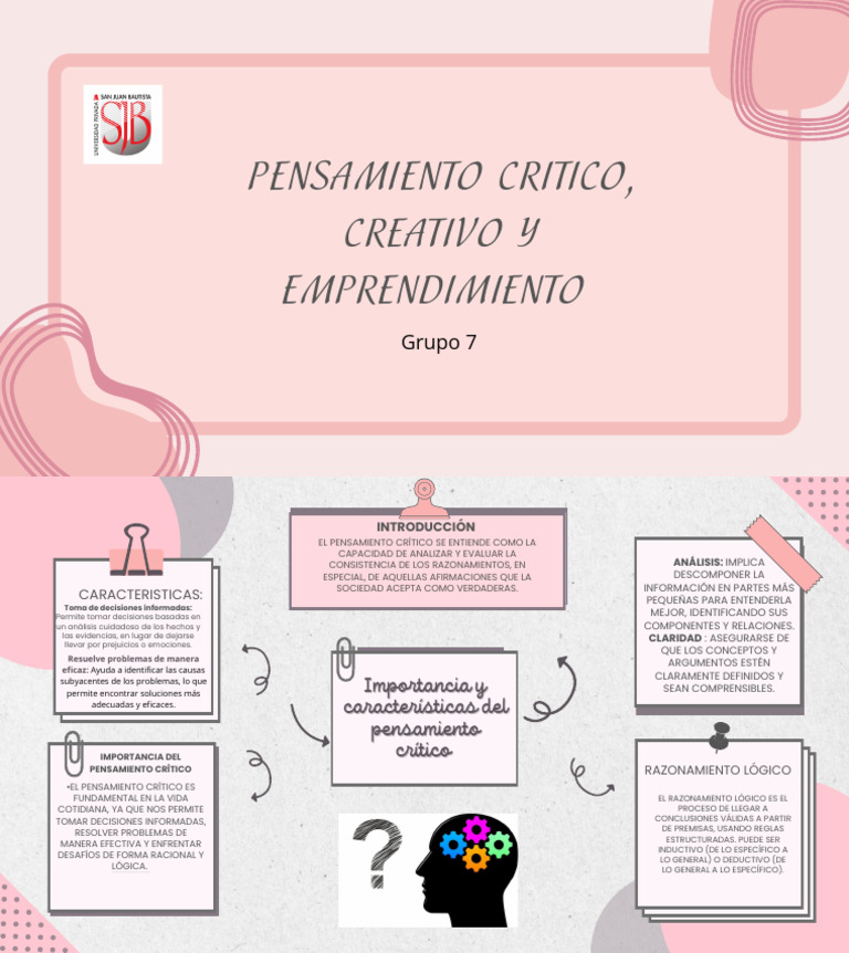 Importancia y Características Del Pensamiento Crítico SEMANA 1 | PDF ...