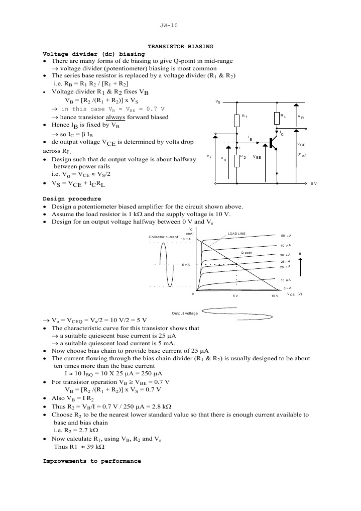 Transistor Biasing: Voltage Divider | PDF | Capacitor | Electrical ...