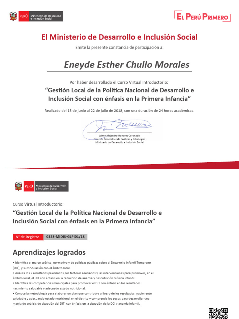 Ministerio de Desarrollo e Inclusion Social | PDF