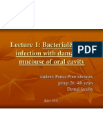 Lecture 1: Bacterial&fungal Infection With Damage of Mucouse of Oral Cavity
