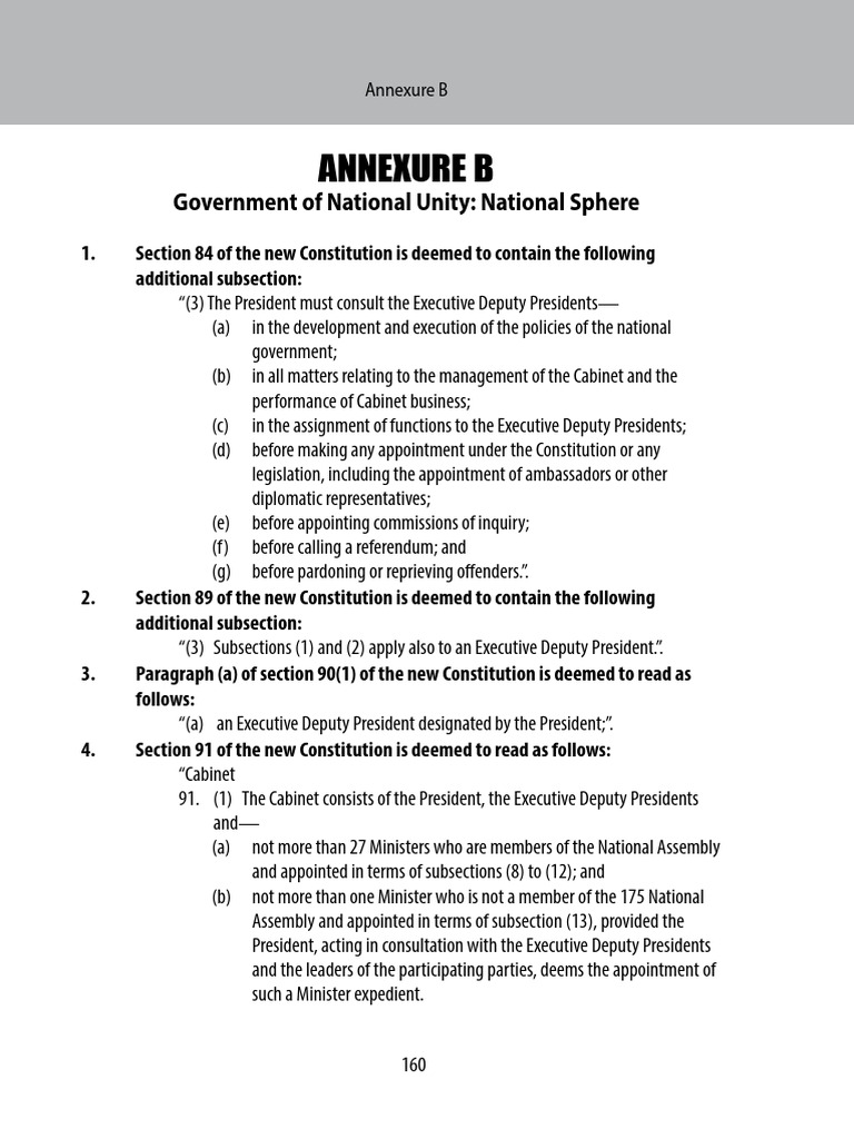 SAConstitution Web Eng Annex B | PDF | Pardon | Presidents Of The ...