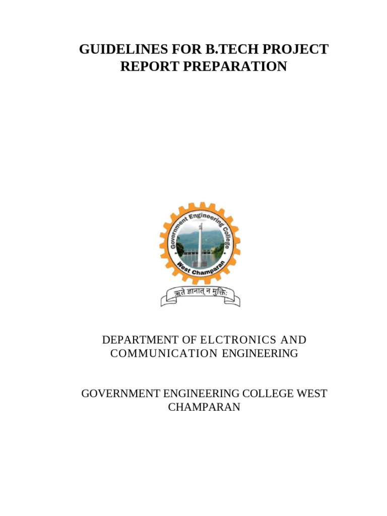 B.Tech Project Report Preparation Guide | PDF | Paragraph | Typefaces