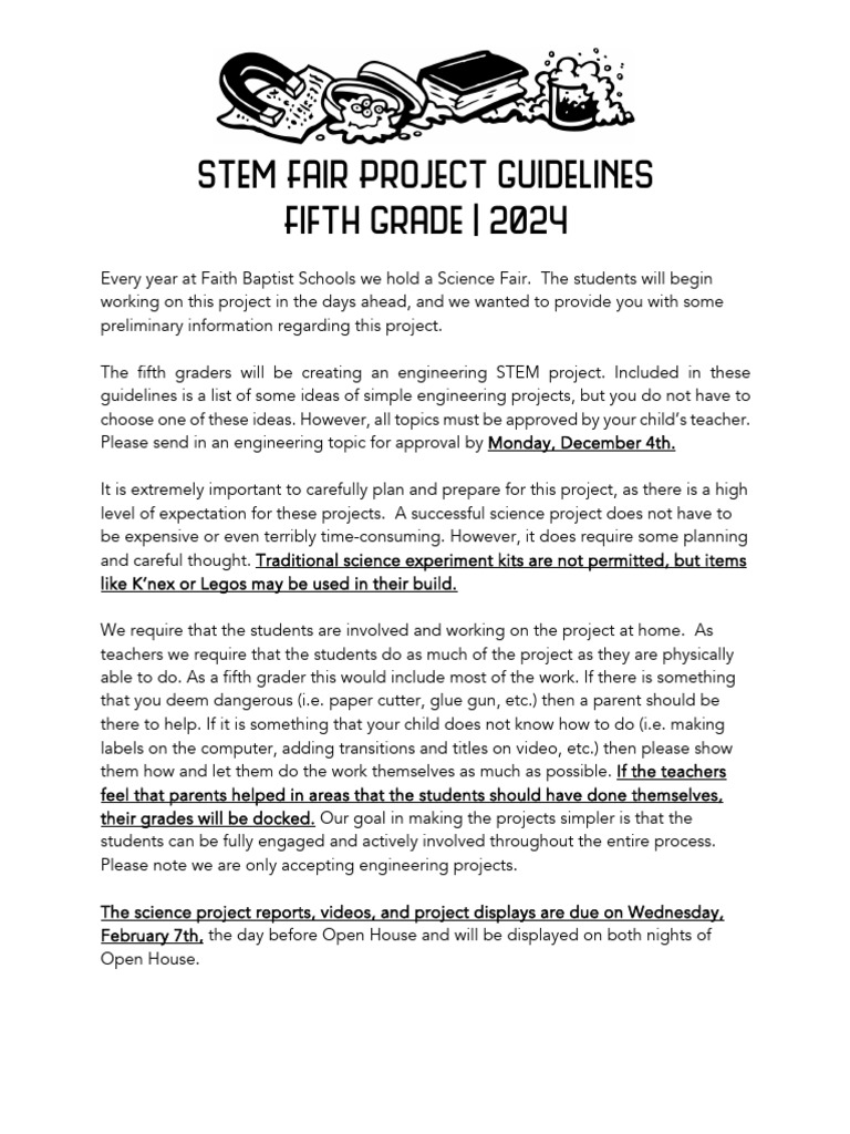 Microsoft Word - Science Project Guidelines - STEM | PDF | Science | Bible