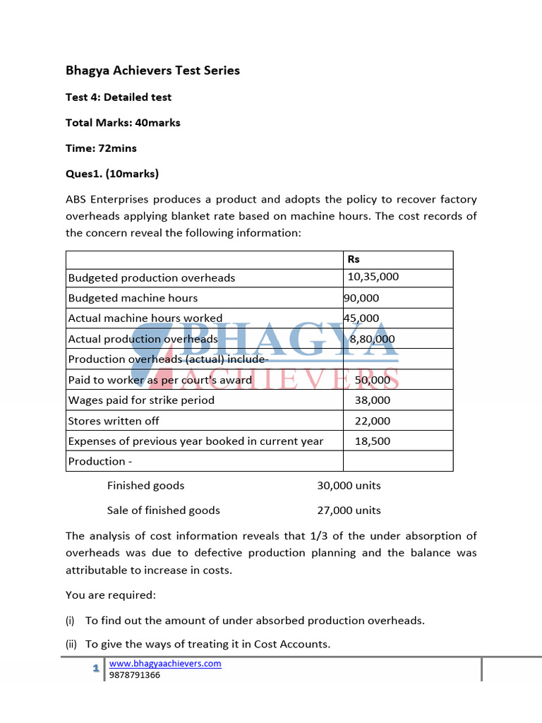 1674193965test 4 Cost DTS | PDF | Business | Economies
