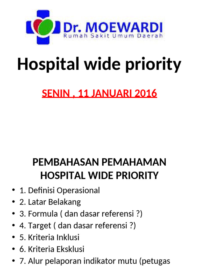 Hospital wide priorityy | PDF