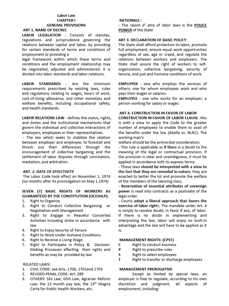 Labor Law - 240623 - 134401 | PDF | Cost Of Living | Employment