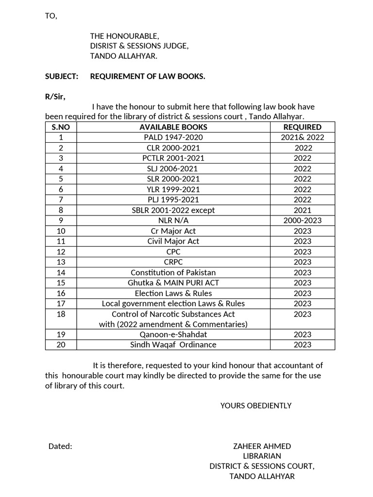 List of Books Required For The Library | PDF | Government | Justice