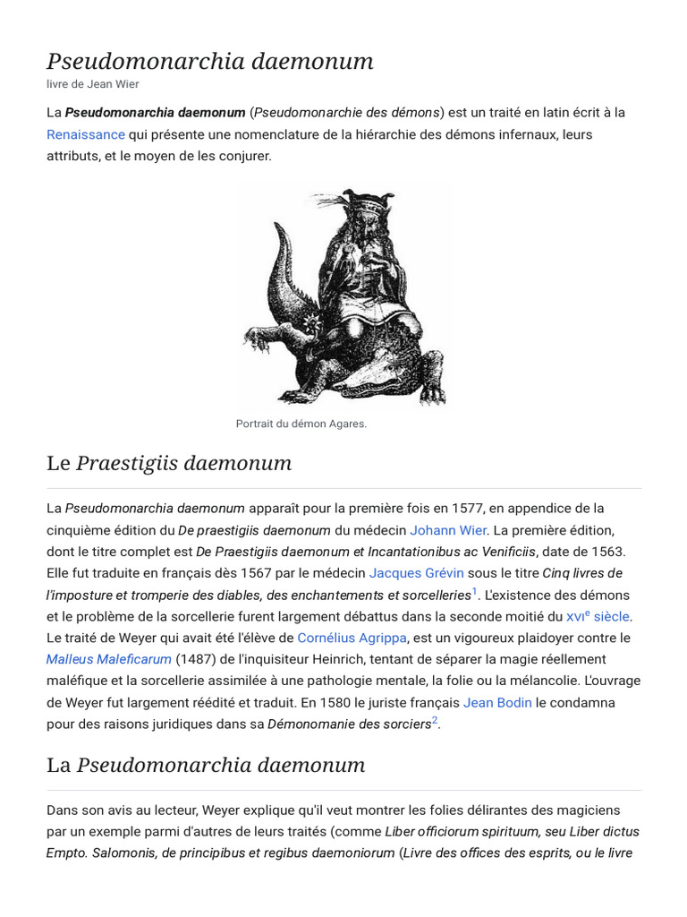 Hiérarchie des démons de Weyer | PDF | Surnaturel | Démons