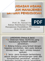 Landasan Agama DLM Manaj Pendidikan