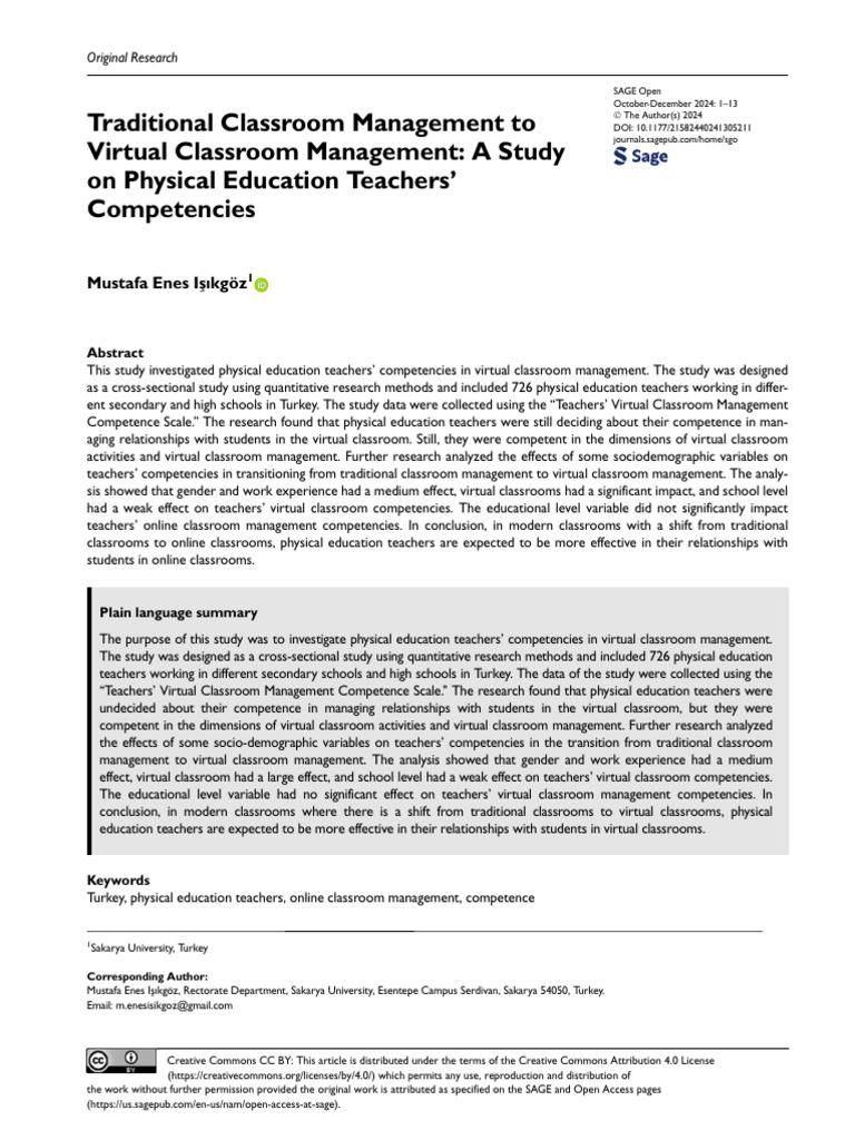 Traditional Classroom Management To Virtual Classr | PDF | Effect Size ...