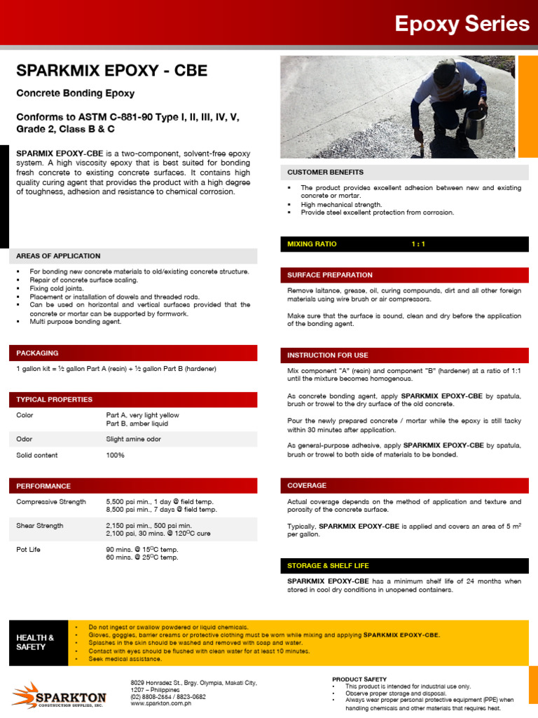 Sparkmix Epoxy CBE Product Overview | PDF | Concrete | Epoxy