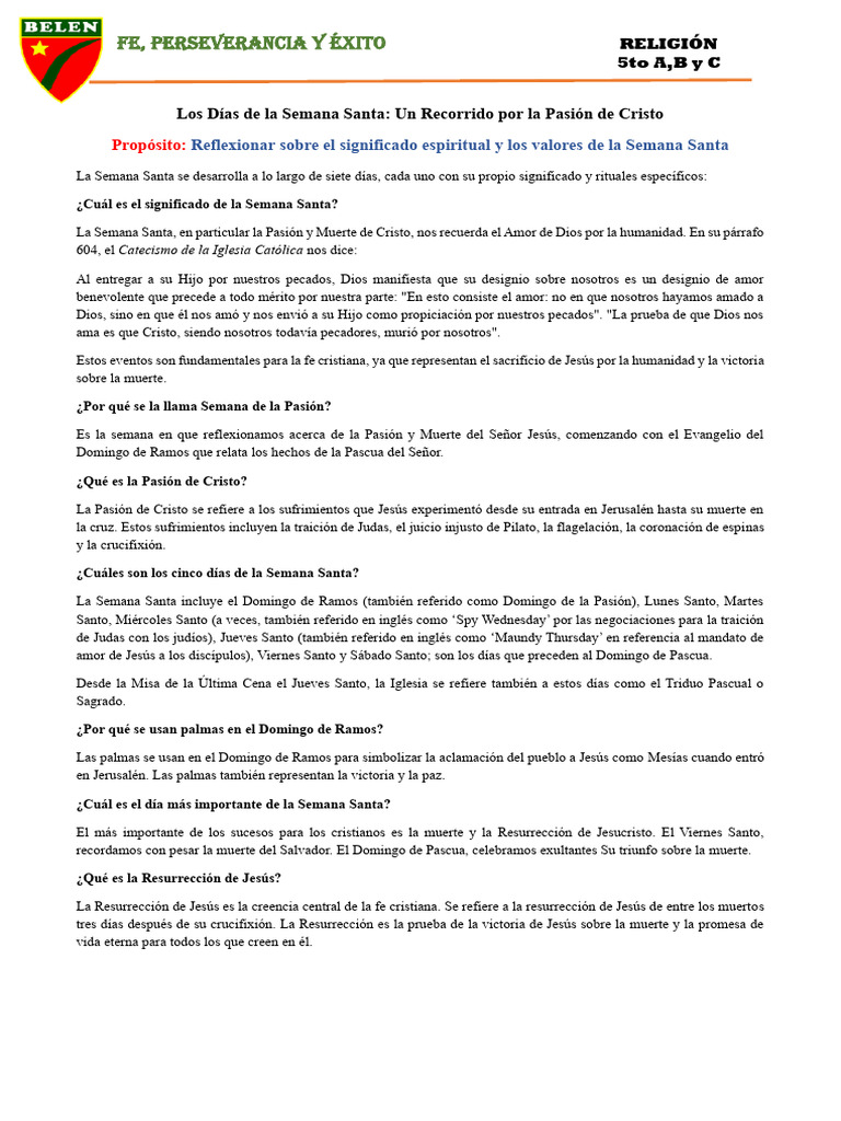 Significado y Ritual de la Semana Santa | PDF | Pascua de Resurrección ...