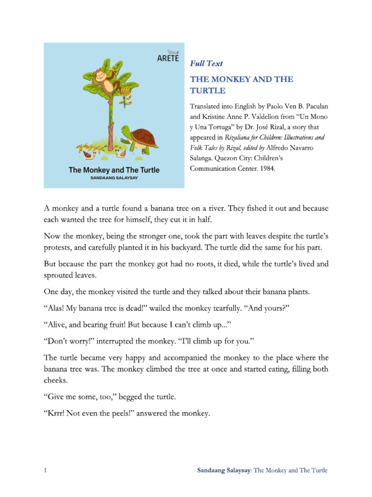 The Monkey and The Turtle | PDF
