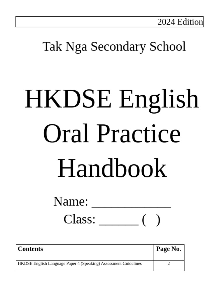 HKDSE English Oral Practice Guide | PDF | Linguistics | Human Communication