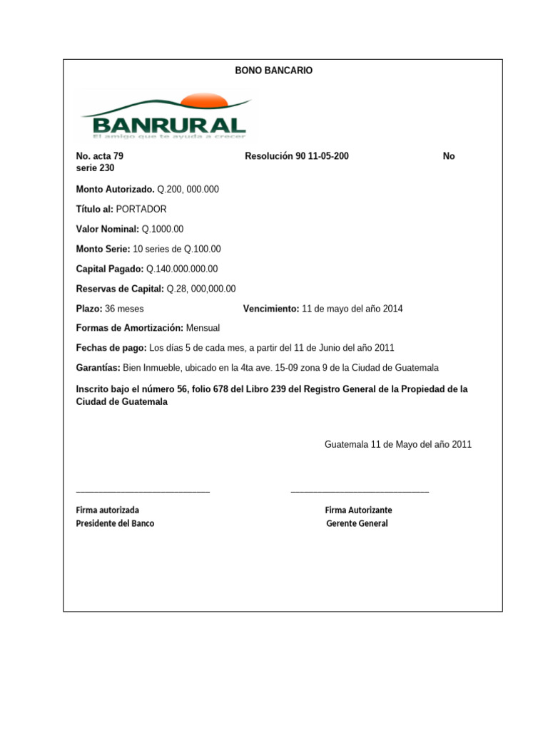 Bono Bancario | PDF | Guatemala