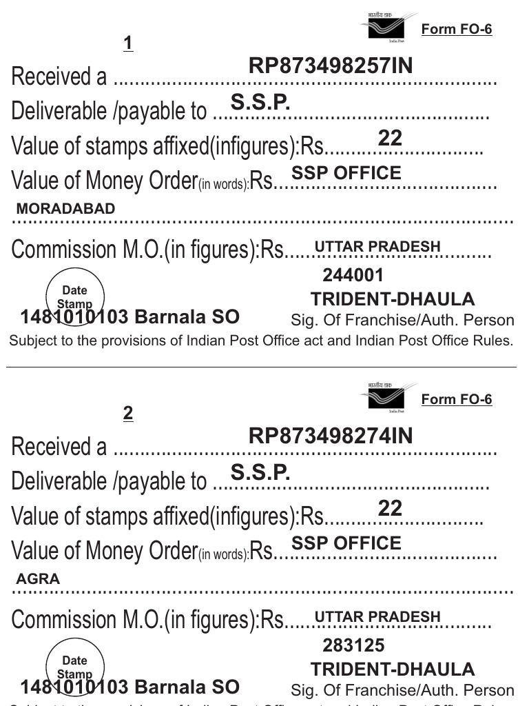 Indian Post Office Franchise Form | PDF | Government Of India | Freight ...