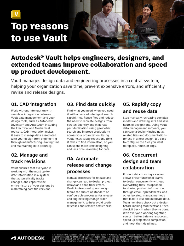 Top-reasons-to-use-Autodesk Vault | PDF | Autodesk | Computer Aided Design