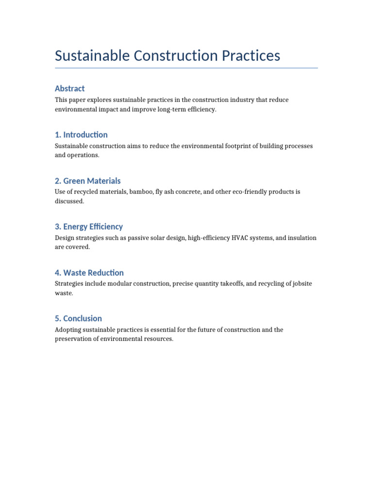 Sustainable Construction Practices Guide | PDF