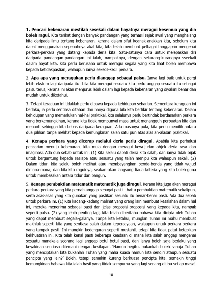 Meragui Kebenaran dalam Filsafat Hume | PDF
