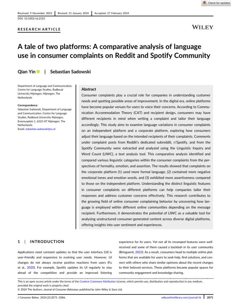 J of Consumer Behaviour - 2024 - Yin - A Tale of Two Platforms A ...