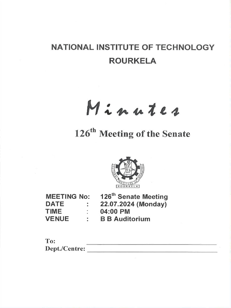 Nit Rourkela Senate | PDF