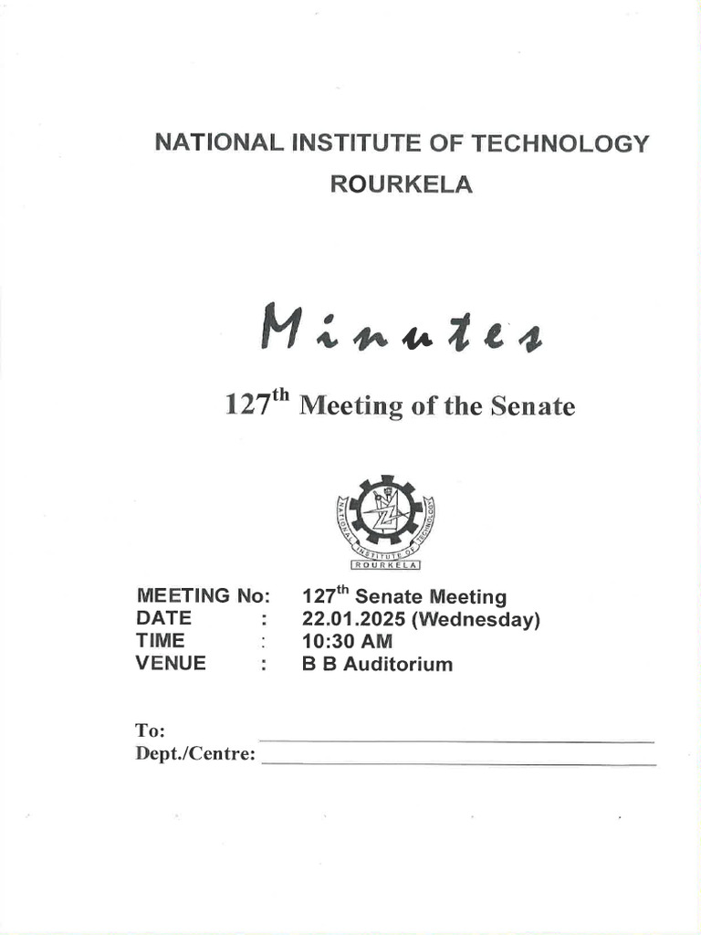 Nit Rourkela Senate Minutes | PDF
