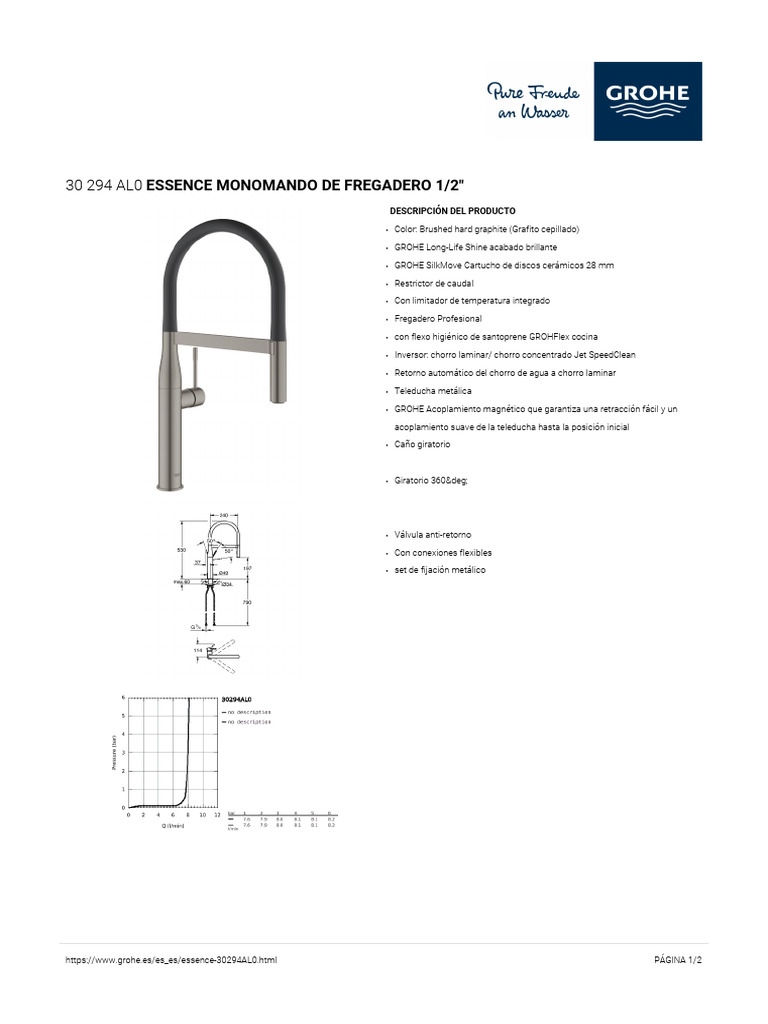 GROHE Specification Sheet 30294AL0 | PDF