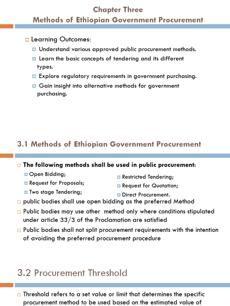 Ethiopian Government Procurement Methods | PDF | Request For Proposal ...