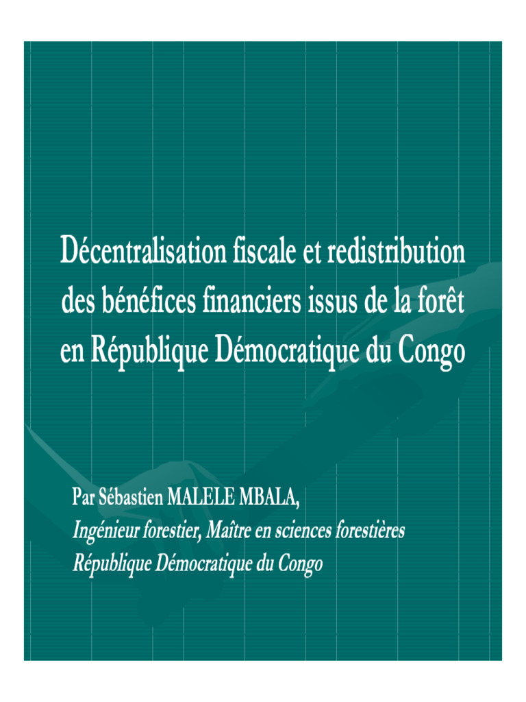 Décentralisation fiscale en RDC et RSC | PDF | Économie