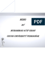 Memo BY Muhammad Atif Khan Cecos University Peshawar